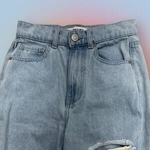 RSQ Women’s 24 Light Blue Distressed Baggy Jeans